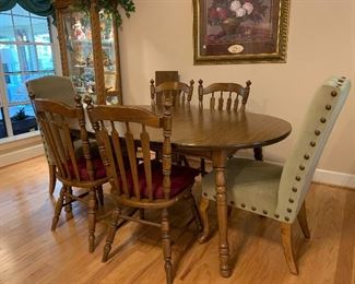 	#11	Table with 6 chairs and 2 leaves 58-80x41x30	 $125.00 	