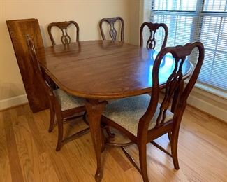 	#12	Table with 5 chairs and 1 leaf 62-86x41x30	 $80.00 	