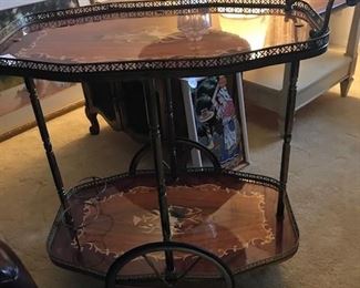 lovely bar cart on wheels