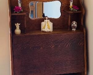 Antique Mirrored Secretary Cabinet Desk