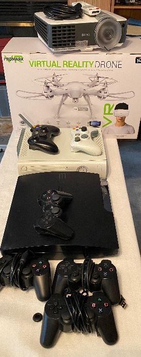 Virtual Reality Drone, BENQ Short Throw Projector DLP HDMI MHL (Model MW824ST) Texas Instruments, XBox X-Box 360 w/ Controllers, PS3 Play Station 3 w/ Controllers
