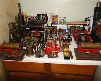 Many Vintage/Antique Steam Engines to name a few Robert Fulton, Wilesco (German), Weeden, EIWi (Poland), Mamod...These will vary in price depending upon what they are.