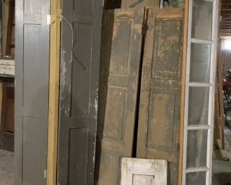 Shutters, transom window & architectural salvage
