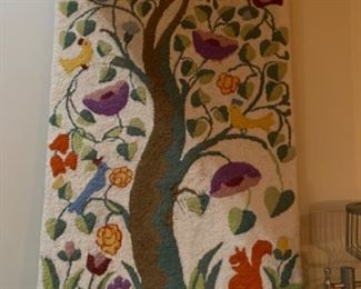 Hand hooked Tree of Life wall Hanging 52inchesx29inches