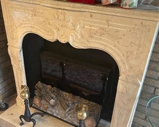Vintage fireplace with light 