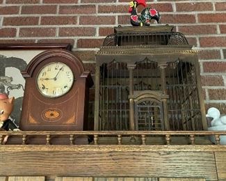Clock vintage birdcage