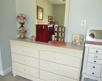 Hand Painted Gone with the Wind lamp on dresser