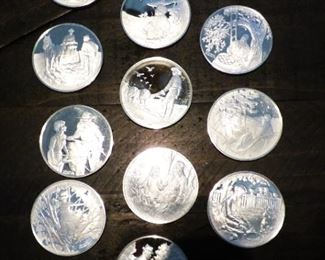 Franklin Mint Norman Rockwell Robert Frost Sterling Silver Rounds (See Next 3 Pictures)
