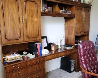 Traditional style home office furniture with large storage credenza and matching 30 x 60 desk
