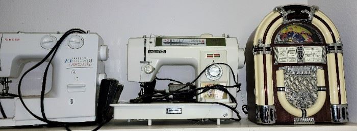 2 Sewing machines.  Retro look stereo