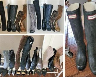 Boots - many, many pairs.  Some never worn. Many available (some have sold, including Hunter)