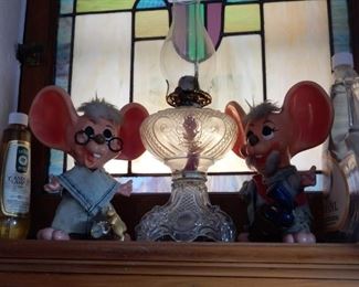 Old Oil Lamp & cute Mice