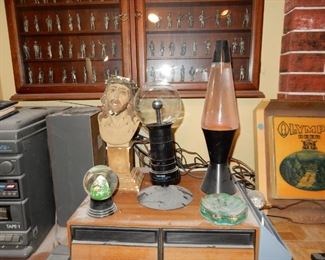 Vintage lava lamp, etc