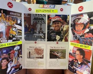 Nascar Memorabilia, AC Patches, Poster Boards With Nascar Memorabilia, Nascar Display Boards, (easy to disassemble did not use glue)