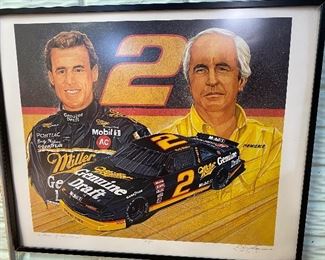 “A Pair Of Winners” A/P Sam Bass Original Artist Proof…not a copy, framed Rusty Wallace Roger Penske