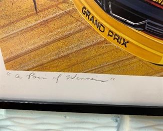 Close-Up of “A Pair Of Winners” Sam Bass Original, Hand Signed