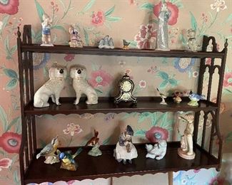 Wall shelf, knick knacks