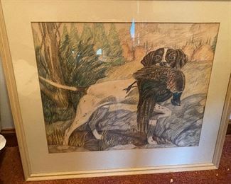 Framed color etching