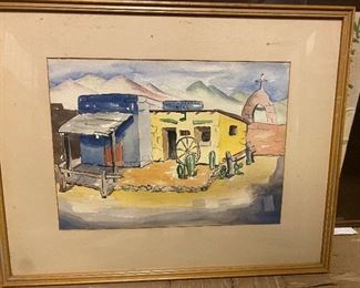 Framed water color