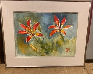 Framed floral art