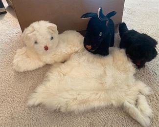Vintage stuffed animals with rabbit hair