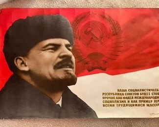 Vintage Lenin Soviet Union propaganda poster
