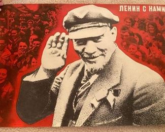 Vintage Lenin Soviet Union propaganda poster