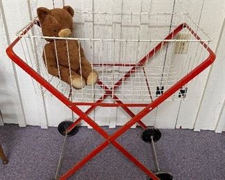 Vintage metal laundry cart