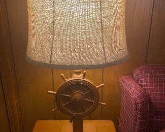 Captian’s wheel lamps. (Pair)