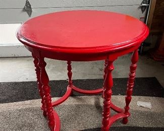Small Round Wood Painted Table
