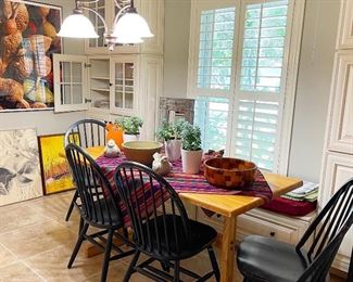 farmhouse table and 4 chairs