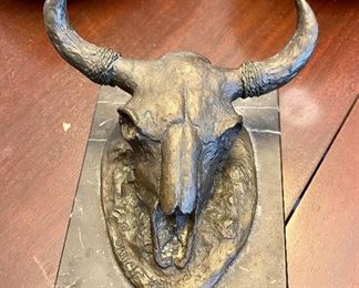 George Dabich Bronze buffalo skull