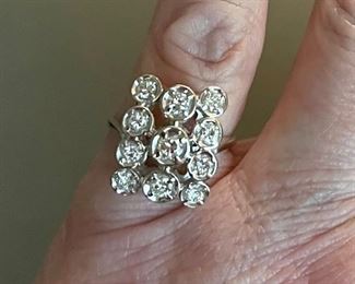 18k white gold art Deco diamond ring