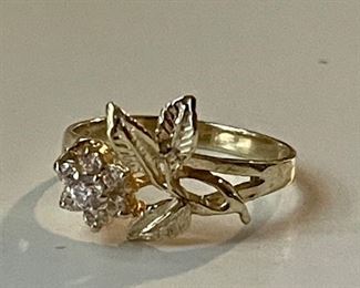 Yellow gold and CZ ring