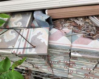 Colored tiles outside