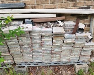 All of colored tile outside