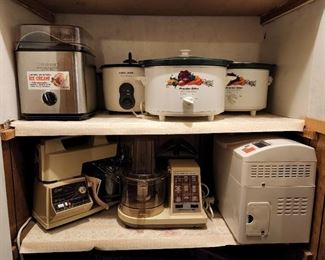 Small appliances includes crock pots, bread maker, and more