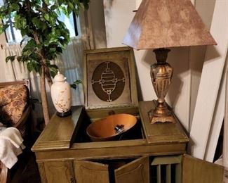 Cabinet, decor, lamps