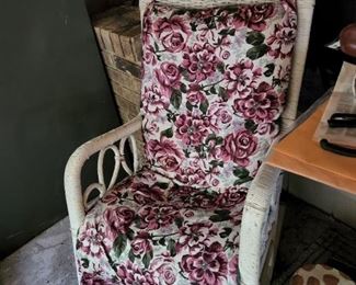 Rattan furniture includes rockers, chair, settee 