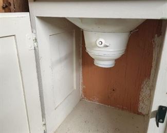 Flour bin in Hoosier cabinet