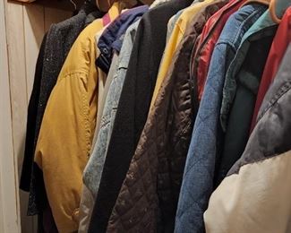 Lots of women's and men's jackets, sweaters & coats