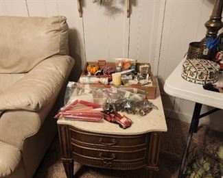 End table and decor - only love seat to left of end table has sold