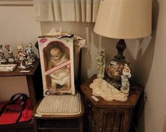 Doll, chair & table