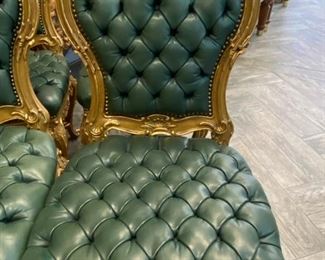 Grand Vintage Leather Dinning Chairs, Accent Chairs 