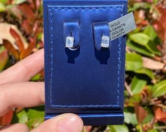 Emerald Cut Diamond Stud Earrings 40% off!