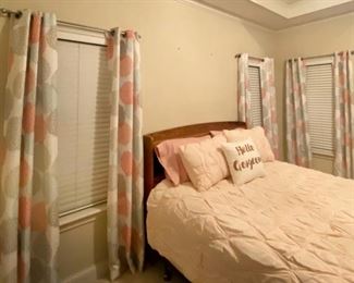 Queen Mattress Box Spring Frame Bed In Bag Comforter Set 6 Curtain panels