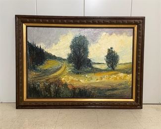 Leopold Reiser. "Somer in Zusamtal." 1968. Measures 36" x 24." Photo 1 of 3. 