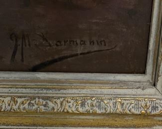 19th Century oil on canvas by José Mirailles Darmanin. Measures 32" x 24." Photo 2 of 2. 
