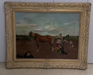 19th Century oil on canvas by José Mirailles Darmanin. Measures 32" x 24." Photo 1 of 2. 