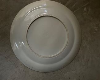 Pair of antique monogrammed Chinese Export gold-rimmed dinner plates. Each measures 9.5" D. Photo 2 of 2. 